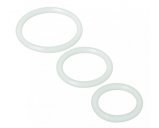 Siliconen cockring set wit
